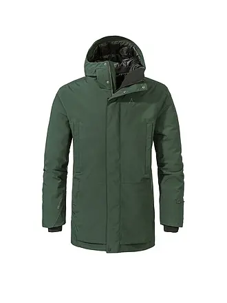 SCHÖFFEL | Herren Winterparka Crivat 2L Hoodie isoliert | dunkelgrün